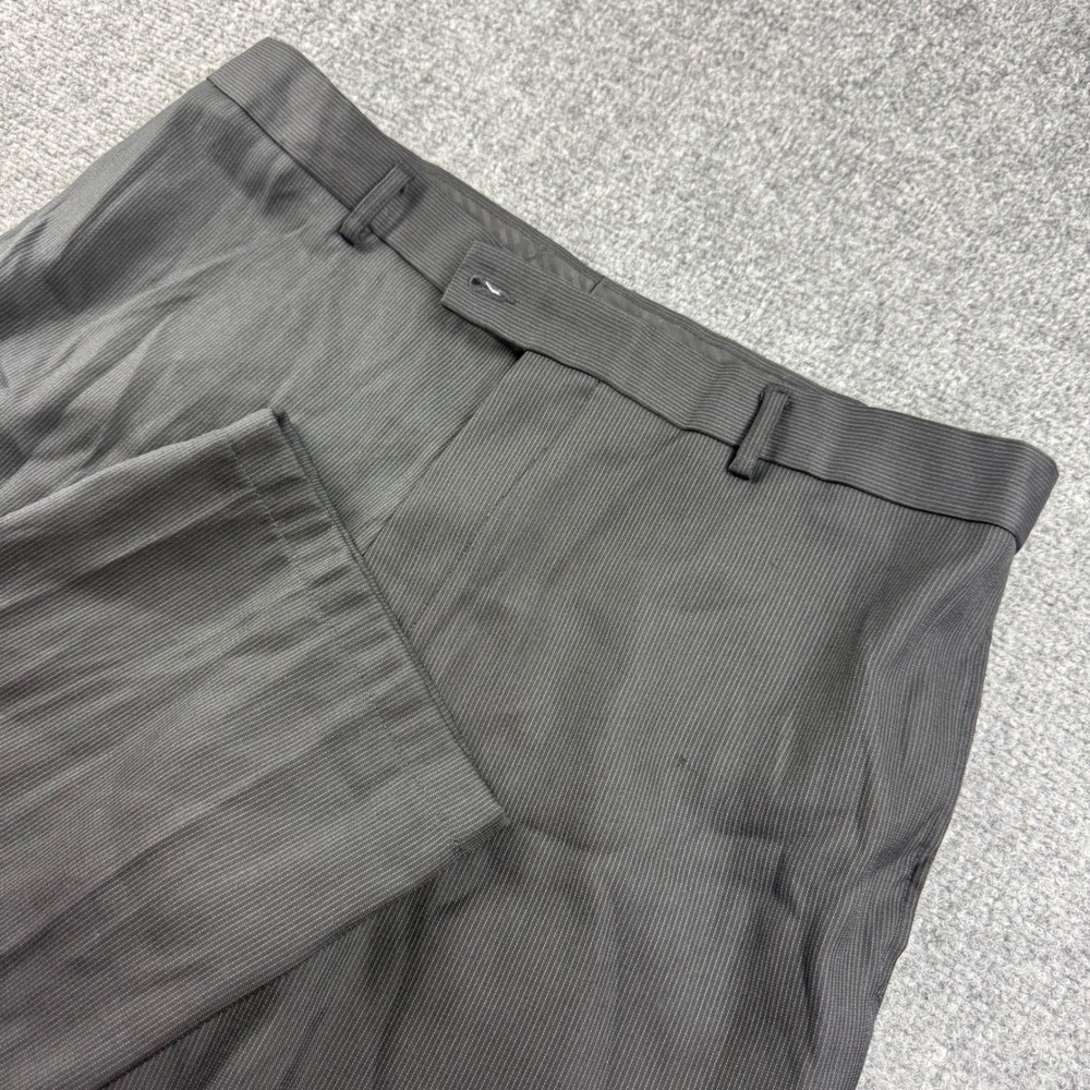 Uberto Duranti West Trousers 36 Gray Pinstripe Dress Pants Mens
